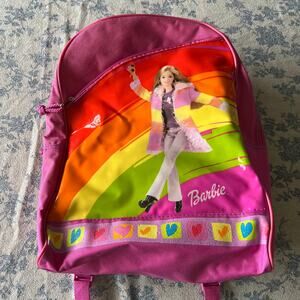 Vintage Y2K '02 Children's Barbie Backpack Rainbow Pink VGUC Nostalgia